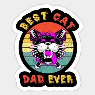 Best Cat Dad Ever Vintage Sticker